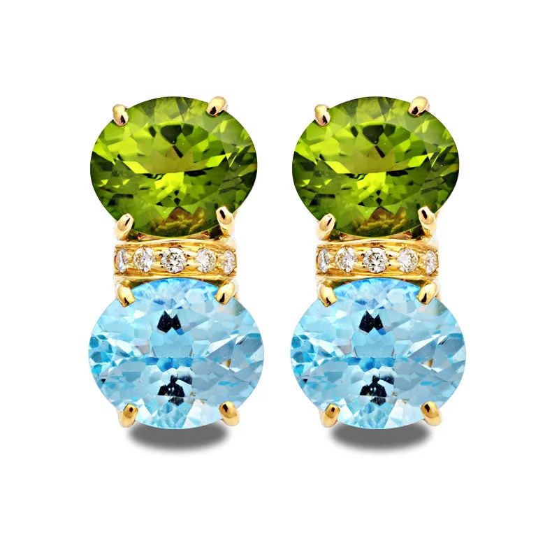 ladies-ethnic-diamond-earrings-Earrings-Blue Topaz, Peridot and Diamond