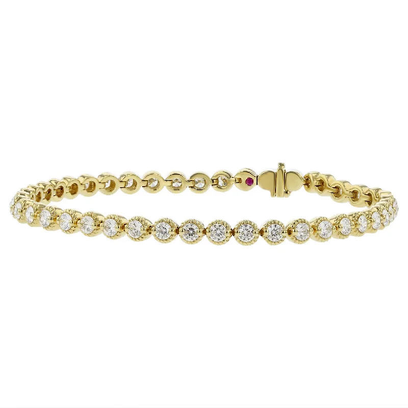 Ladies bracelets with dusk hematite -18K Yellow Gold Florentine Flexible Bracelet