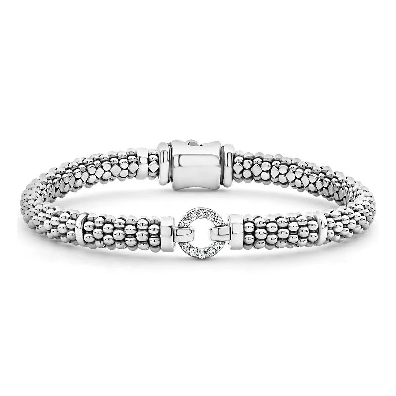 Ladies bracelets with meteor charms -Diamond Circle Caviar Bracelet