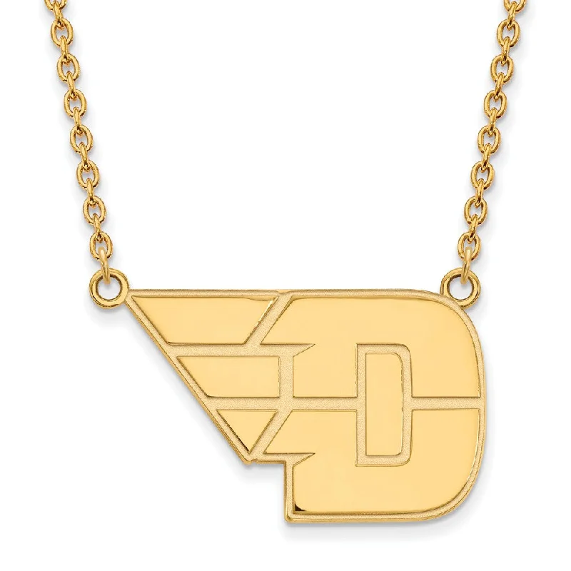 Ladies necklaces with glow pendants -10k Yellow Gold U of Dayton Large Pendant Necklace