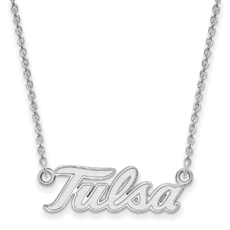 Ladies necklaces for beach escapes -Sterling Silver The U of Tulsa Large Pendant Necklace