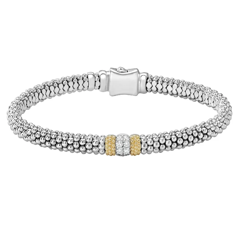 Ladies bracelets with sky topaz -Diamond Caviar Bracelet