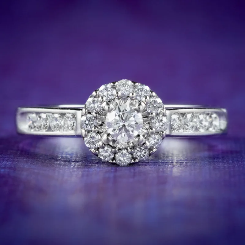 ladies-infinity-silver-rings-Edwardian Style Diamond Cluster Ring 0.90ct Of Diamond