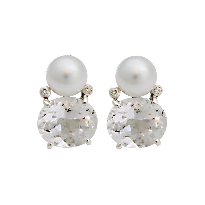 ladies-modern-dangle-earrings-Earrings-Crystal, South Sea Pearl and Diamond