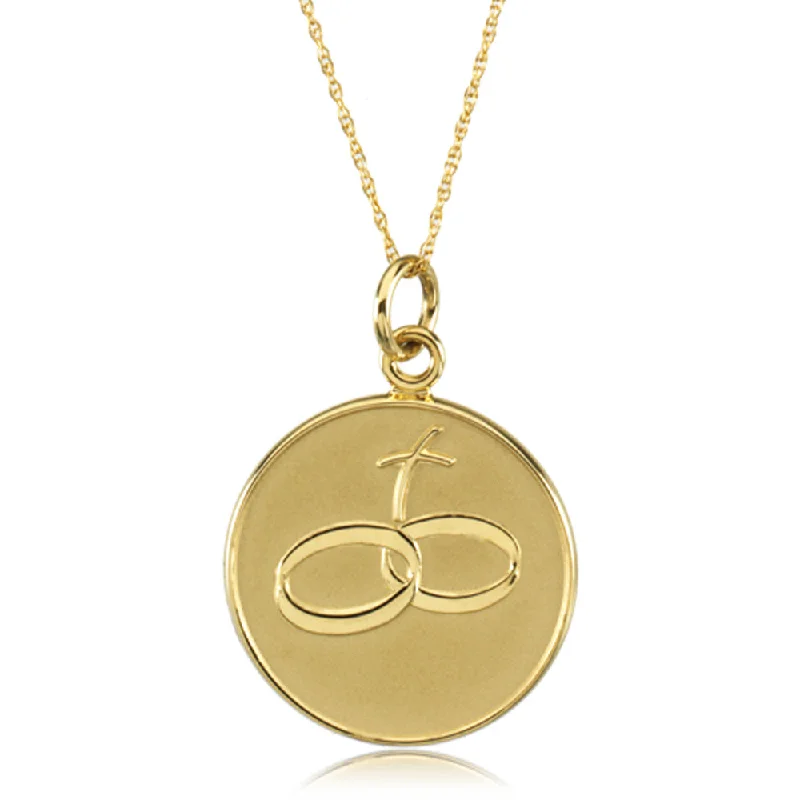 Ladies necklaces rhodium plated -Loss of Spouse Memorial Necklace in 14k Yellow Gold, 18 Inch