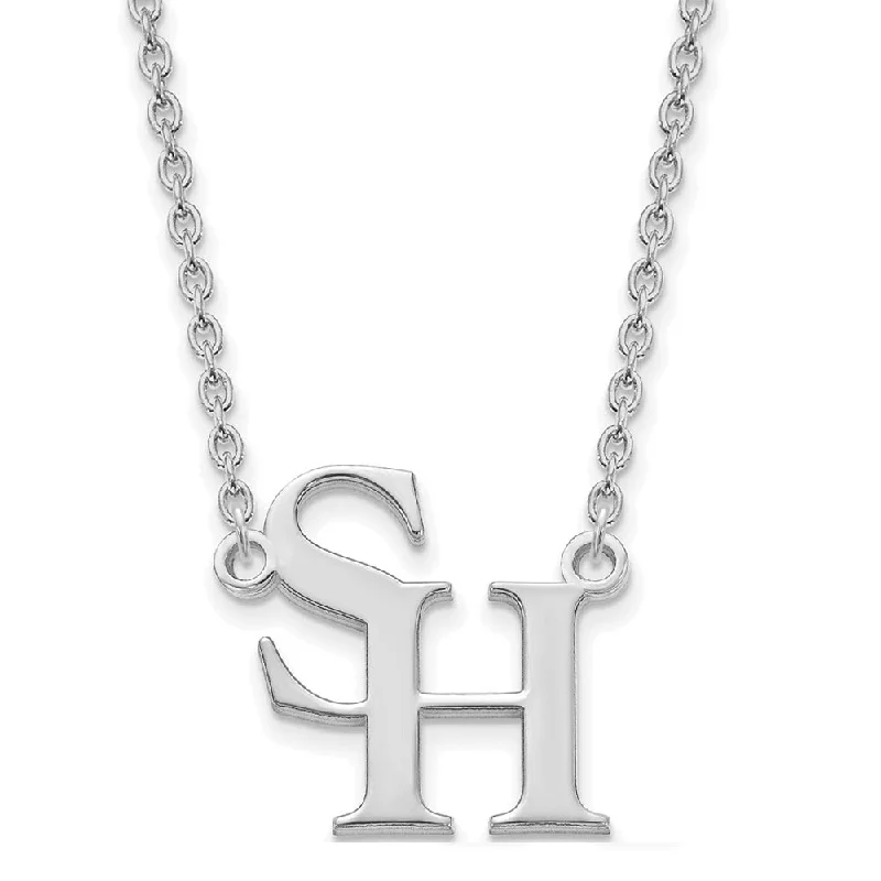 Ladies necklaces with kitty pendants -14k White Gold Sam Houston State Large Pendant Necklace