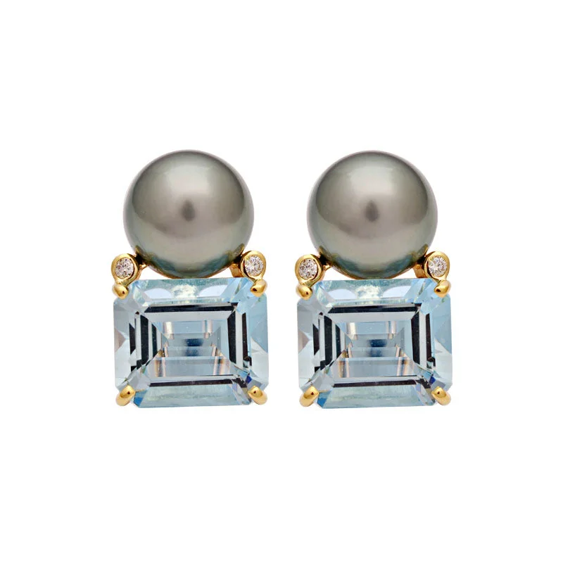 ladies-heart-pearl-earrings-Earrings-Aquamarine, South Sea Pearl and Diamond