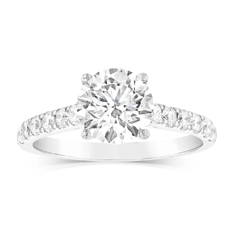 engagement-gold-filigree-ring-Luminesce Lab Grown 18ct White Gold 2.5 Carat TW 2 Carat Certified Diamond Engagement Ring