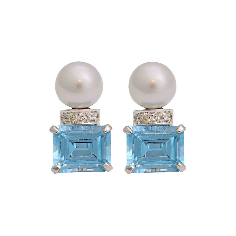 ladies-bohemian-diamond-earrings-Earrings-Blue Topaz, South Sea Pearl and Diamond