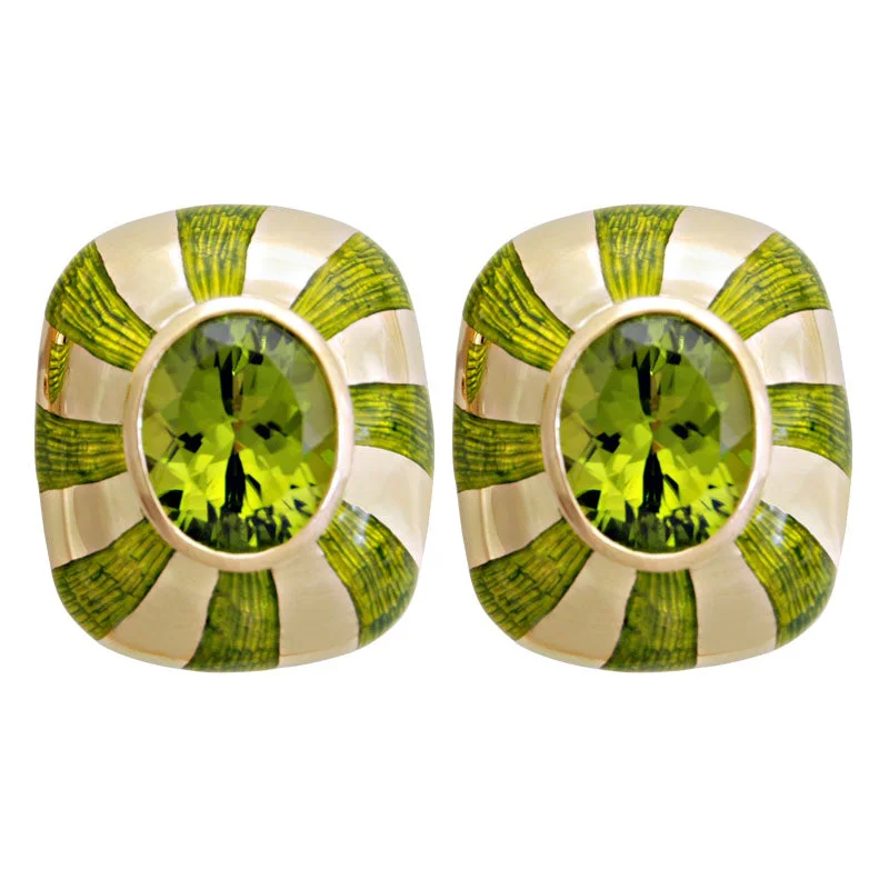 ladies-sterling-silver-hoop-earrings-Earrings-Peridot (Enamel)