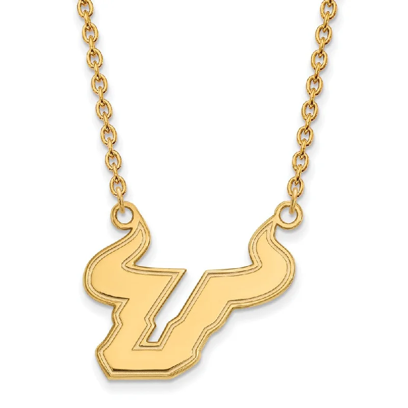 Ladies necklaces dainty strands -10k Yellow Gold South Florida Large Pendant Necklace