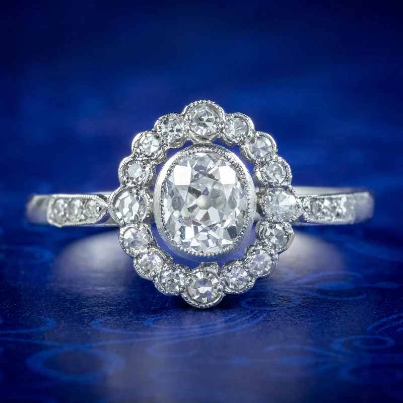 ladies-infinity-diamond-rings-Edwardian Style Diamond Cluster Ring 1.80ct Of Diamond