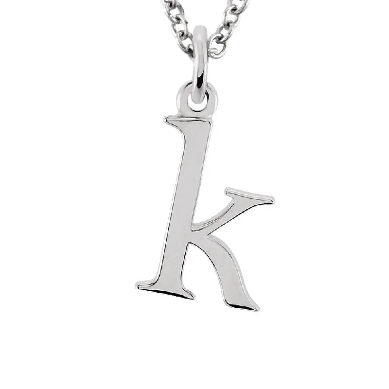 Ladies necklaces for pioneers -The Abbey Lower Case Initial 'k' Necklace in 14k White Gold, 16 Inch