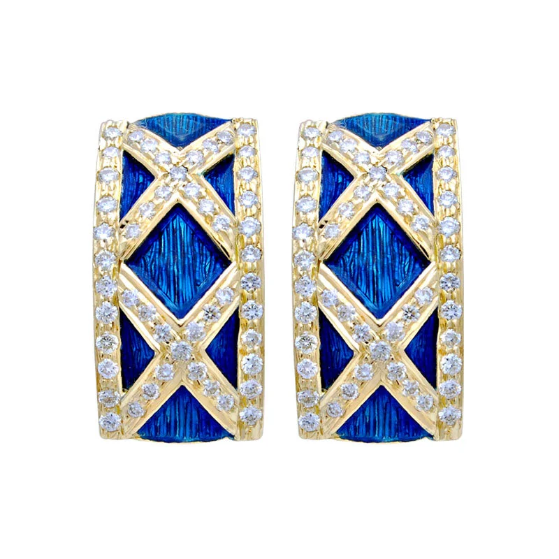 ladies-wedding-gold-earrings-Earrings-Diamond (Enamel)