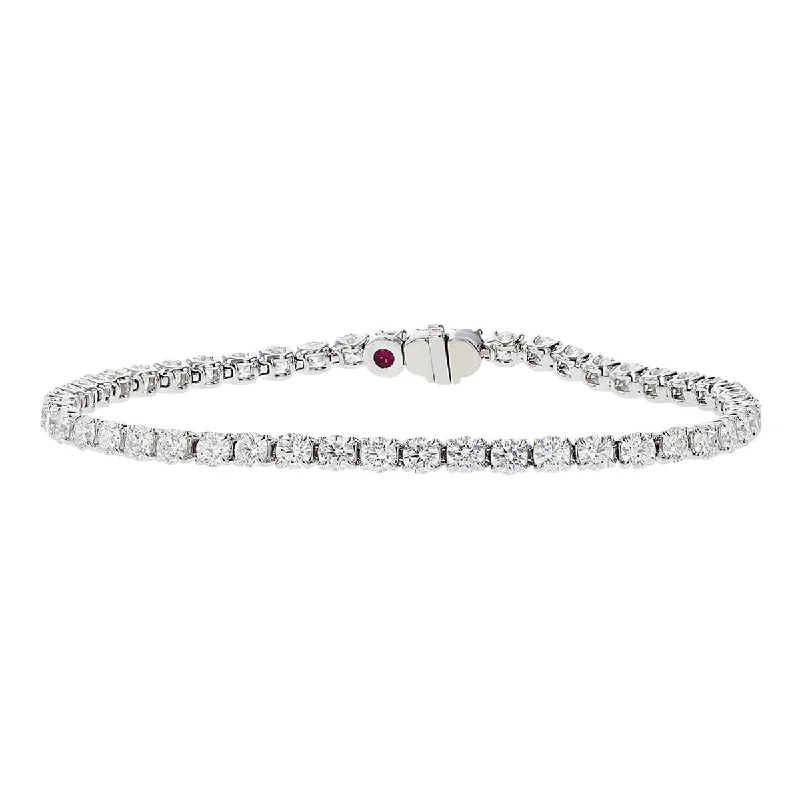 Ladies bracelets with fin charms -18K White Gold Cento 57 Diamond Tennis Bracelet