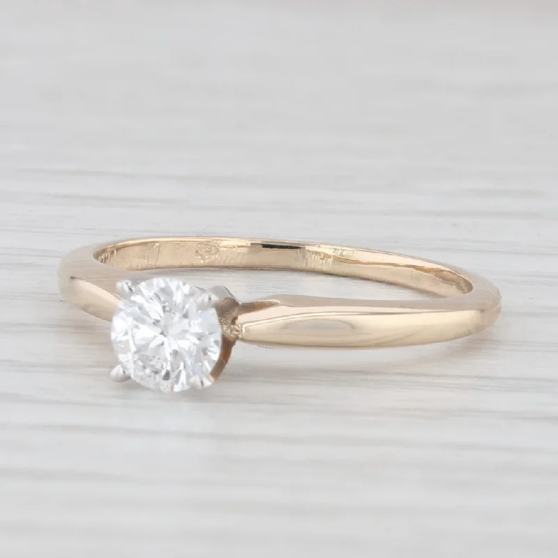 engagement-infinity-gold-ring-0.47ct Round Solitaire Diamond Engagement Ring 14k Yellow Gold Size 6.25