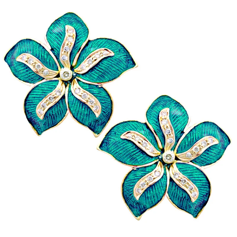 ladies-ethnic-gold-earrings-Earrings-Diamond (Enamel)