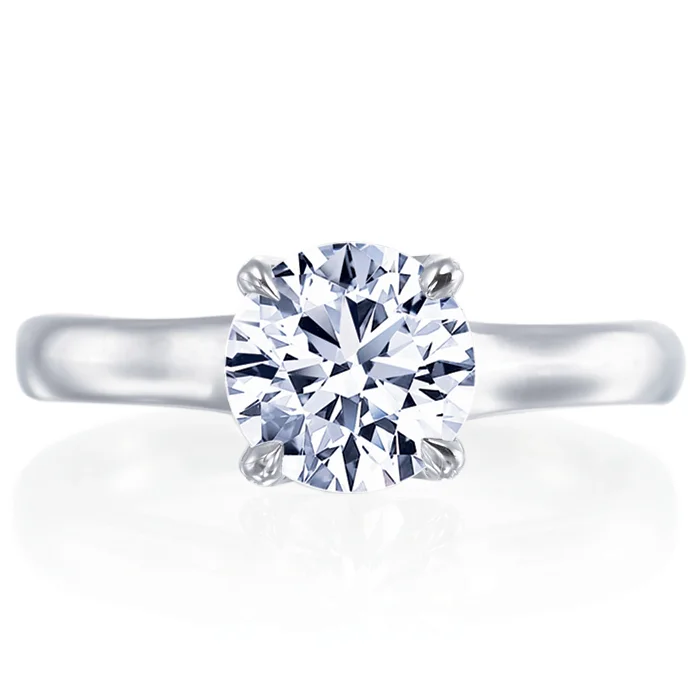 engagement-radiant-cut-silver-ring-Esplanade Round Diamond Solitaire Diamond Platinum Engagement Ring