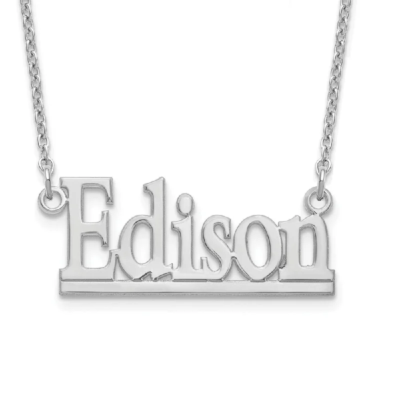 Ladies necklaces slim elegance -Personalized Polished Block Name Necklace