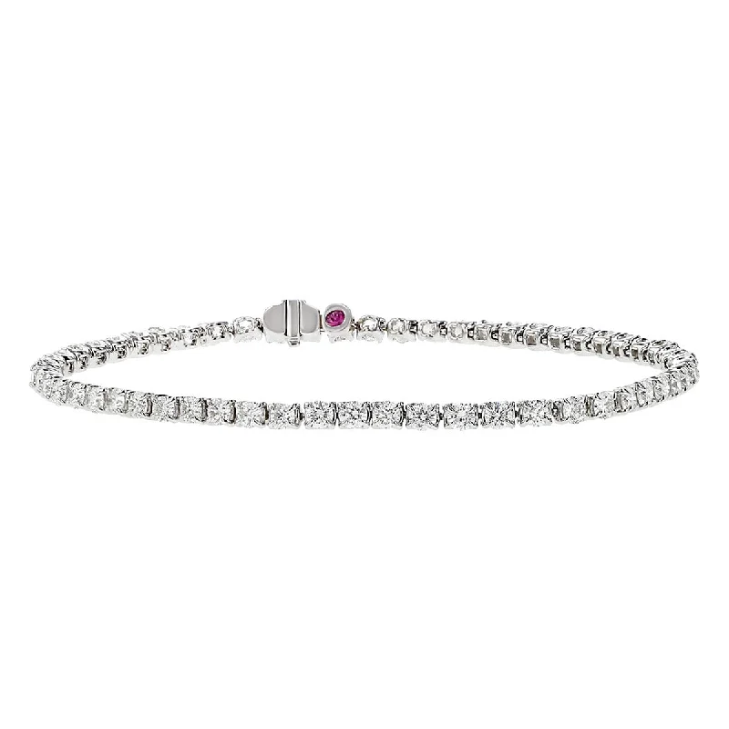 Ladies bracelets satin bands -Cento 57 4-Prong Diamond Tennis Bracelet