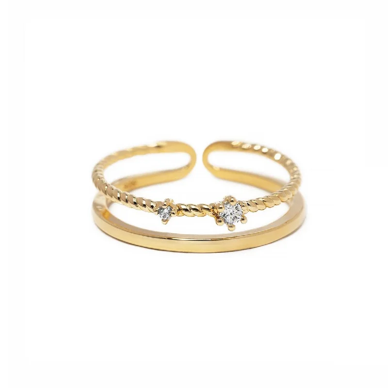 ladies-white-gold-halo-rings-Duet Rope Stacking Ring