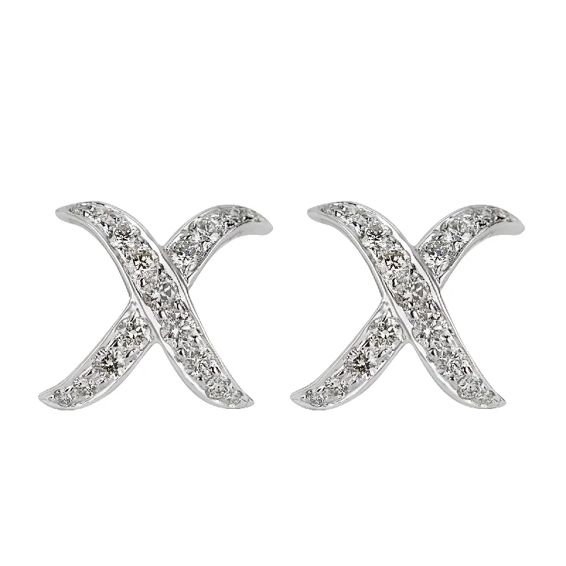 ladies-trendy-silver-earrings-Earrings - Diamond