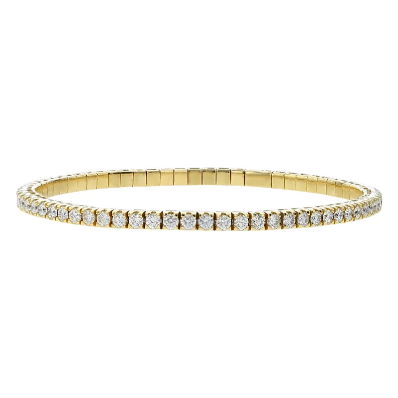 Ladies bracelets with orb charms -3.20-carat Diamond 18K Gold Stretch Tennis Bracelet