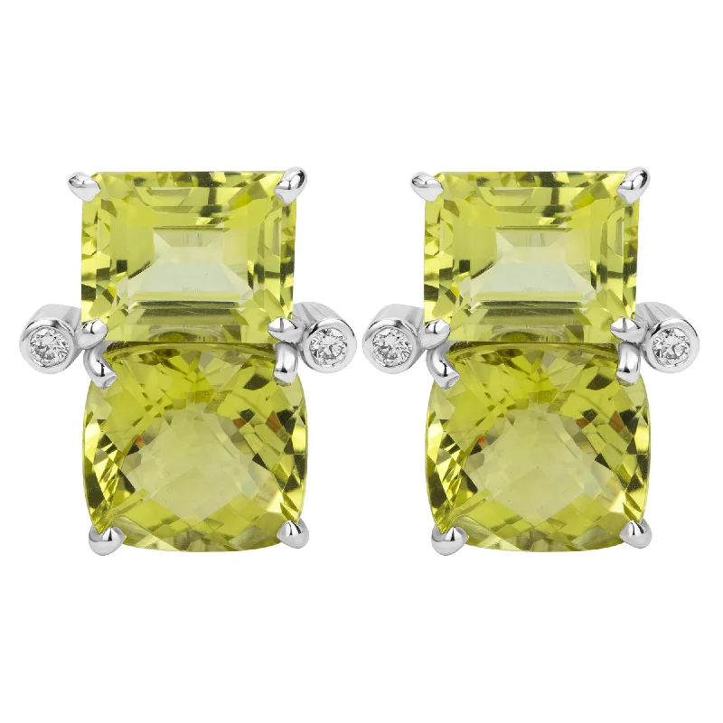 ladies-custom-gold-earrings-Earrings - Lemon Quartz And Diamond