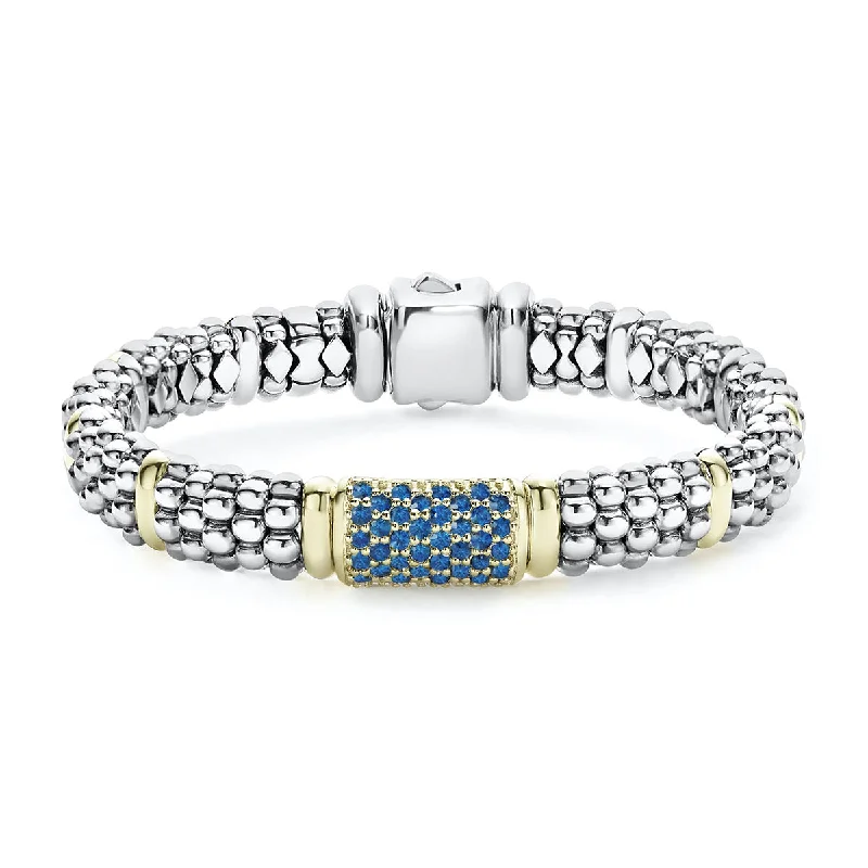 Ladies bracelets for gathering days -Blue Sapphire Caviar Bracelet