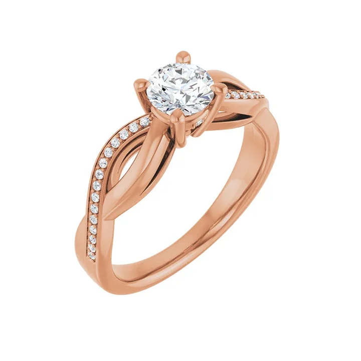 engagement-diamond-channel-ring-TALA 14K Rose Gold Round Lab Grown Diamond Engagement Ring