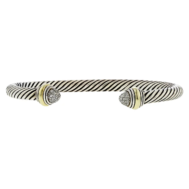 Ladies bracelets with dawn calcite -David Yurman Cable Classic Bracelet with Diamonds and 18K Yellow Gold