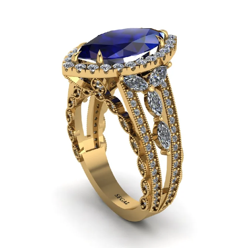 engagement-pearl-bezel-ring-Sapphire Majestic Splendor Engagement Ring - Antonella No. 13