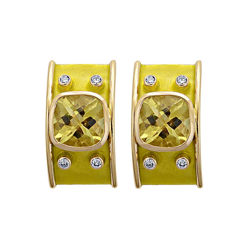 ladies-vintage-diamond-earrings-Earrings-Lemon Quartz and Diamond (Enamel)