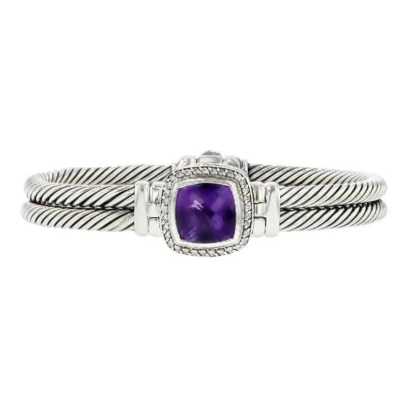 Ladies bracelets for online vibes -David Yurman Sterling Silver Amethyst and Diamond Albion Bracelet