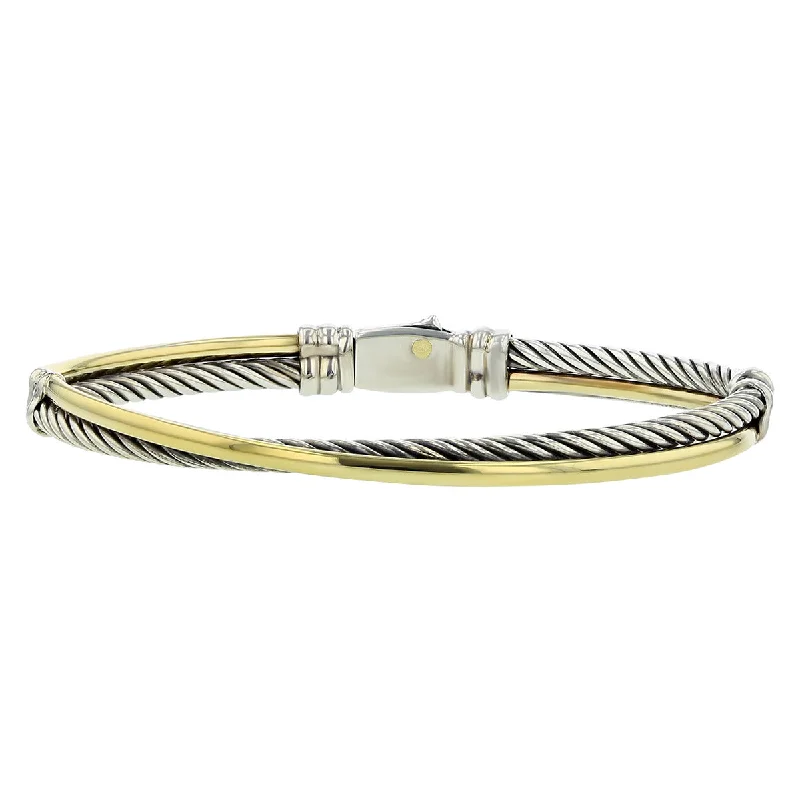 Ladies bracelets with sea calcite -David Yurman Cable Classic Crossover Bracelet