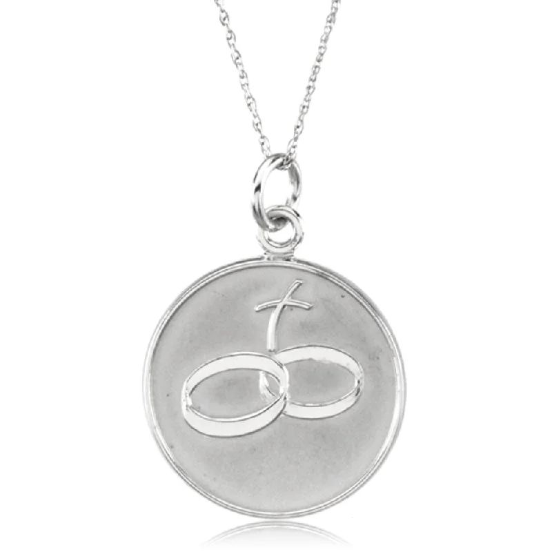 Ladies necklaces sleek designs -Loss of Spouse Memorial Necklace in 14k White Gold