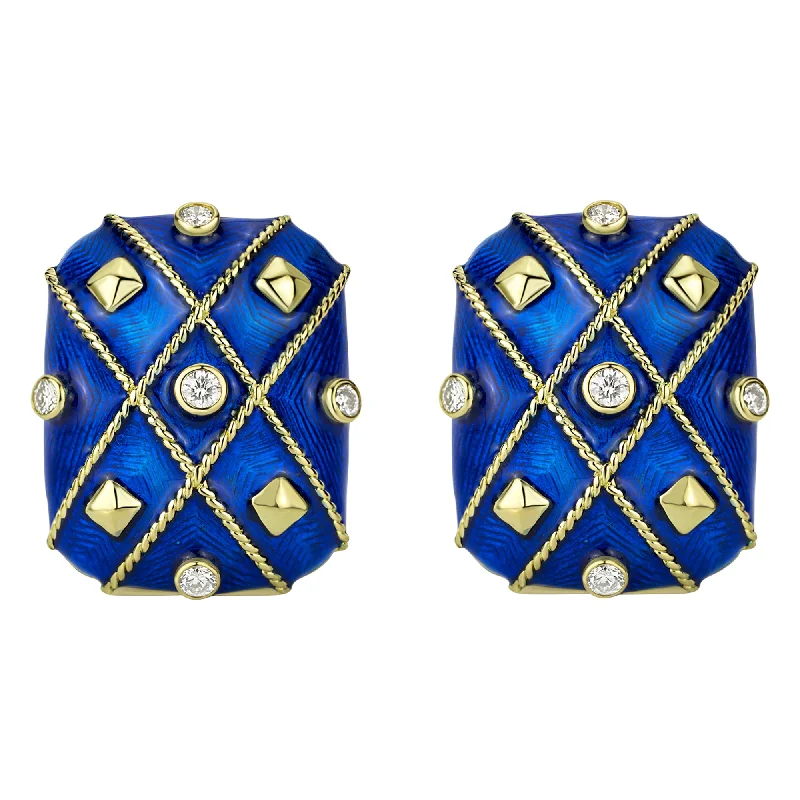 ladies-rustic-gold-earrings-Earrings - Diamond (enamel) (1933M)