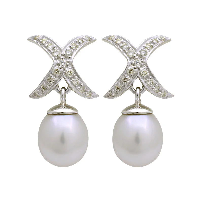 ladies-everyday-rose-gold-earrings-Earrings-South Sea Pearl and Diamond