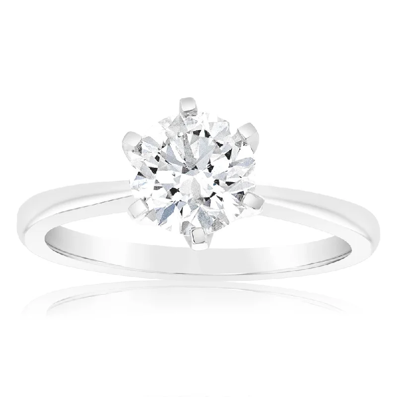 engagement-emerald-classic-ring-Certified Luminesce Lab Grown 1.5 Carat Solitaire Engagement Ring in 18ct White Gold