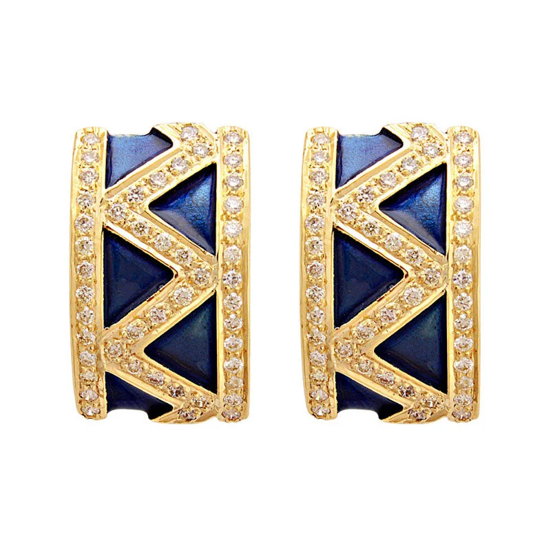 ladies-gold-star-earrings-Earrings-Diamond (Enamel)