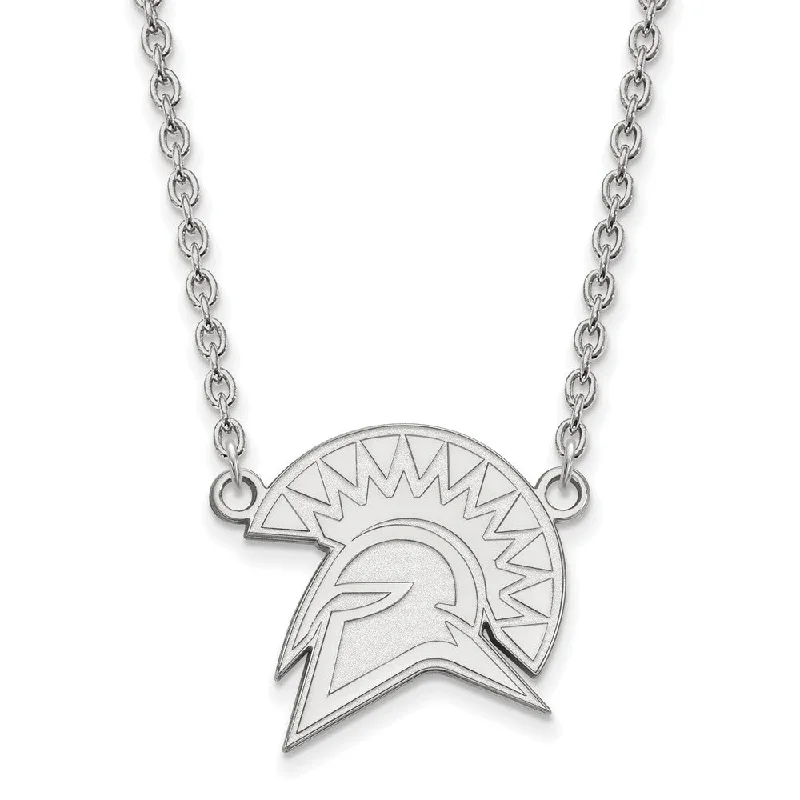 Ladies necklaces with stag charms -10k White Gold San Jose State Large Pendant Necklace