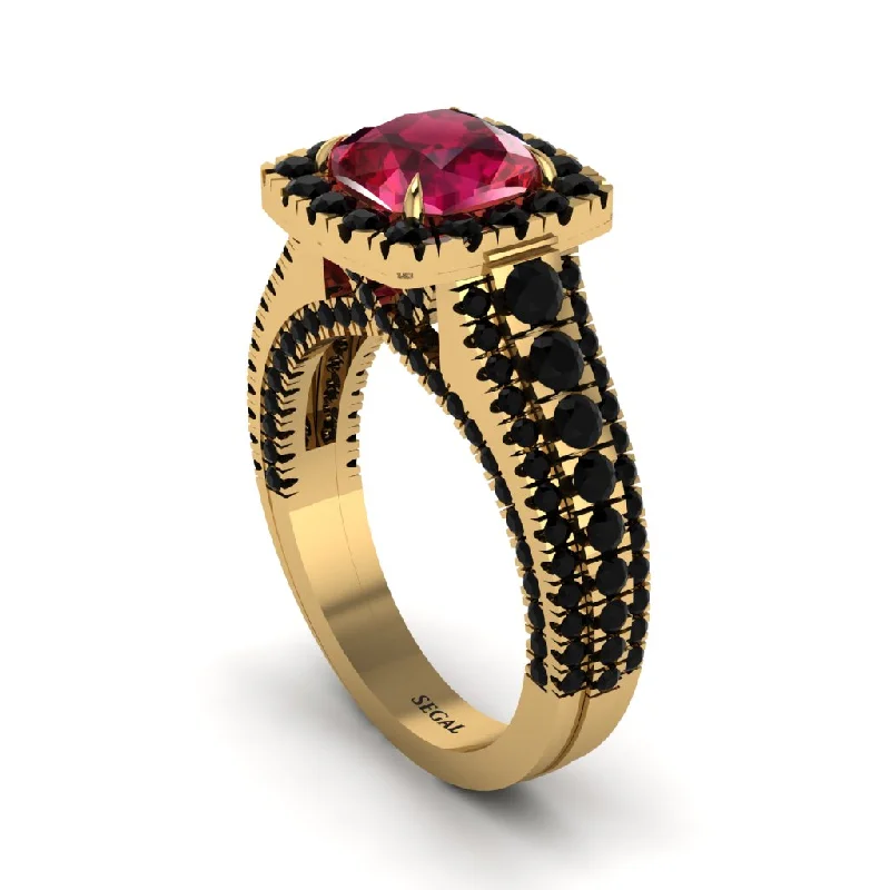 engagement-rose-gold-bezel-ring-Cushion Cut Ruby Eternal Splendor Engagement Ring - Lorelei No. 40