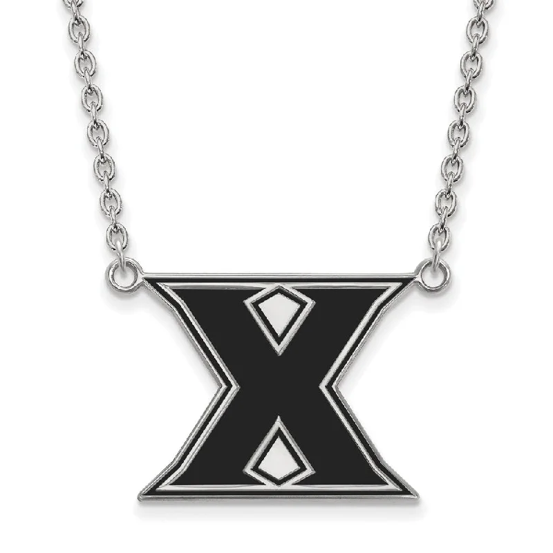 Ladies necklaces for new beginnings -Sterling Silver Xavier U Large Enameled 'X' Pendant Necklace