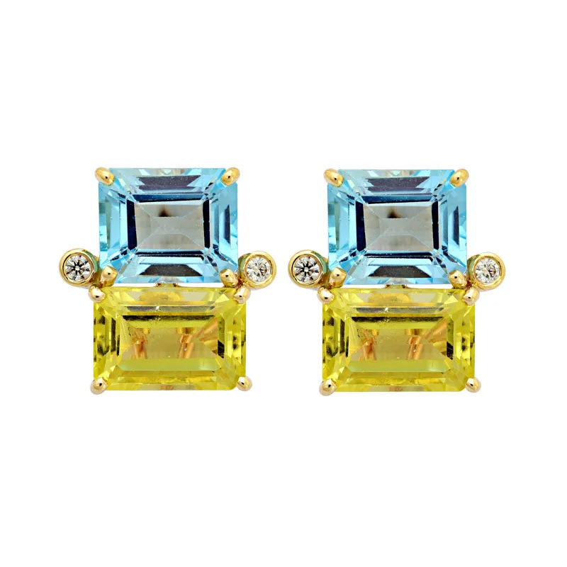 ladies-modern-dangle-earrings-Earrings-Blue Topaz, Lemon Quartz and Diamond