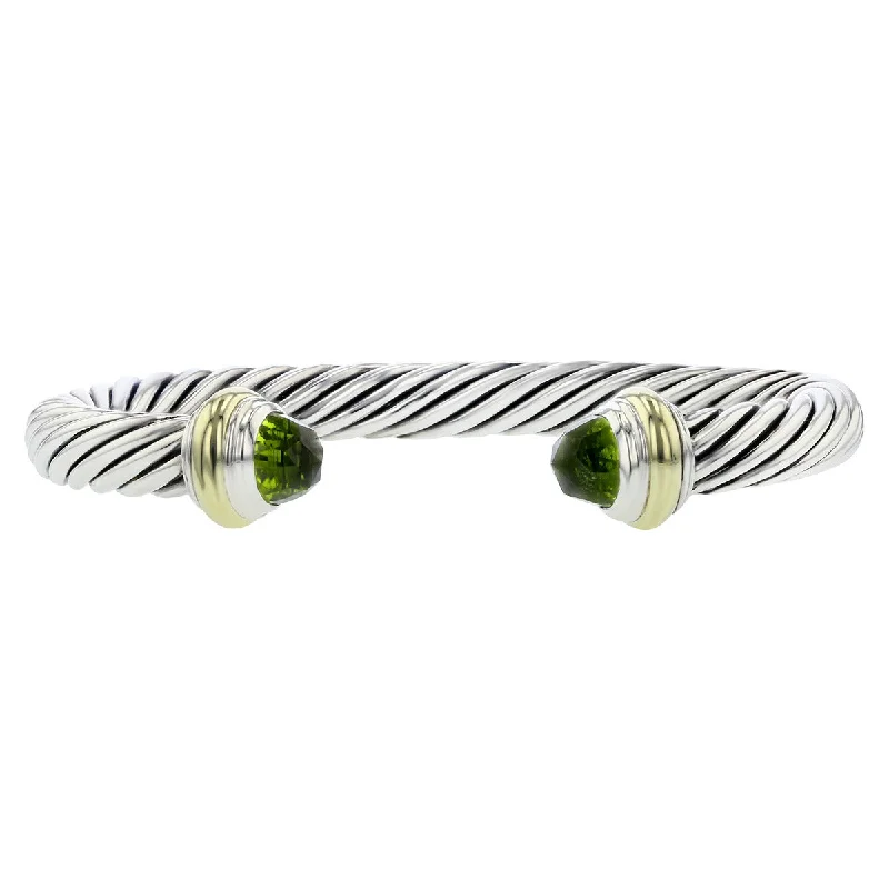 Ladies bracelets with lace agate -David Yurman Cable Classic Bracelet with Peridot