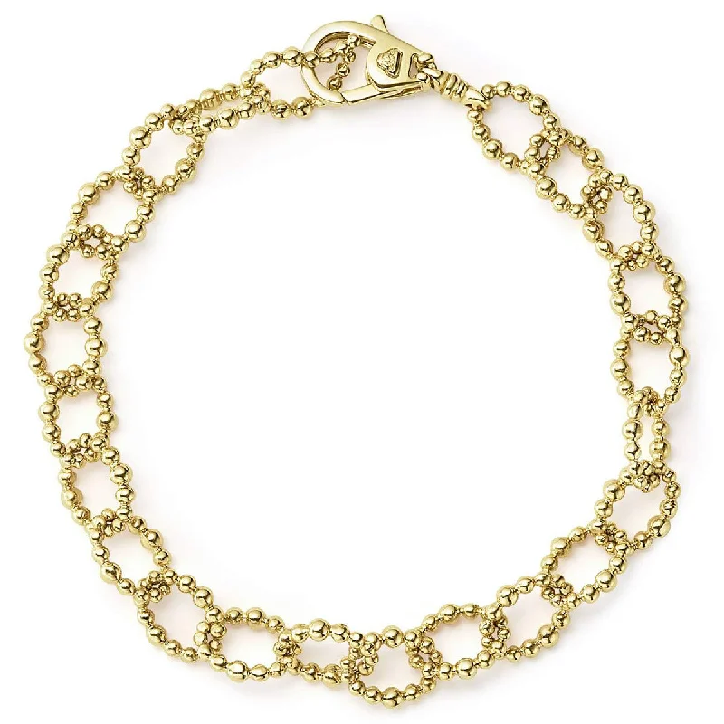 Ladies bracelets for ocean vibes -Caviar Gold Link Bracelet