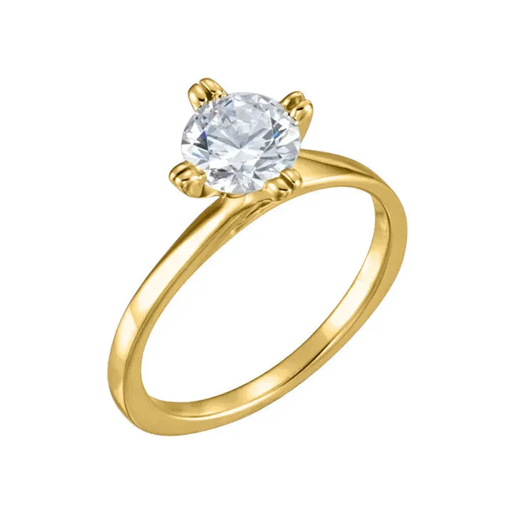 engagement-princess-cut-pearl-ring-GWENDOLYN Lab Diamond Engagement Ring in 18K Yellow Gold