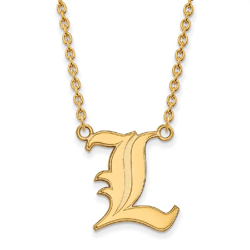 Ladies necklaces for chill days -10k Yellow Gold U of Louisville Large 'L' Pendant Necklace