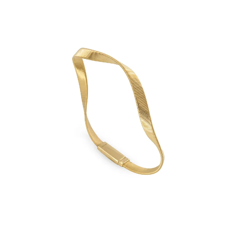 Ladies bracelets refined profile -18K Yellow Gold Twist Bracelet