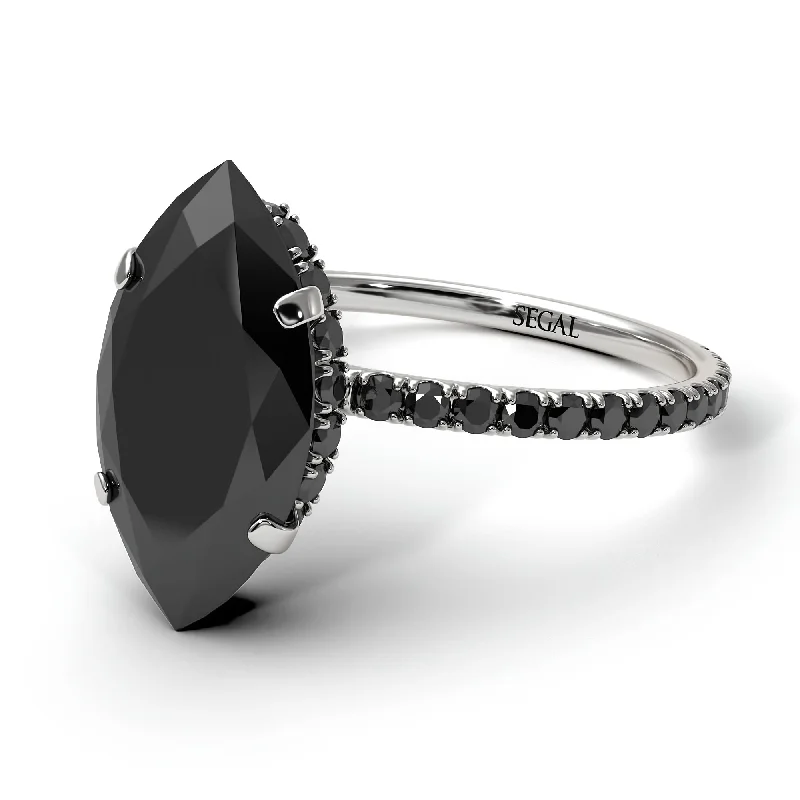 engagement-infinity-silver-ring-Hidden Halo Marquise Black Diamond Engagement Ring - Journey No. 39